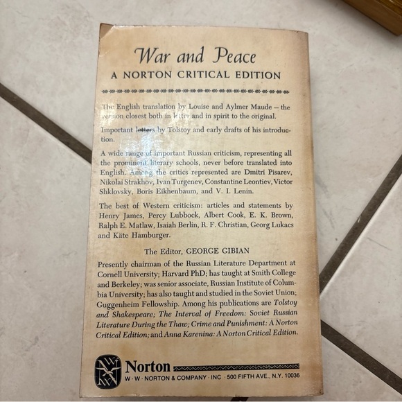 First Edition Norton Critical War and Peace by Leo Tolstoy Vintage 1960 - Picture 2 of 3